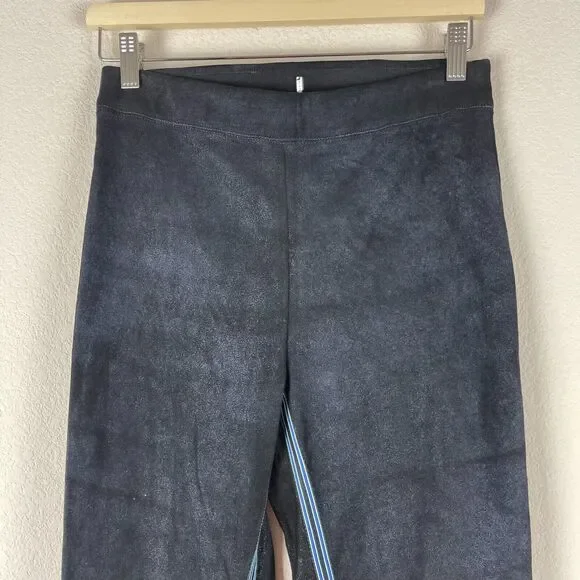 Elie Tahari Roxanna Lambskin Suede Skinny Pants Womens Medium Blue Shimmery - Picture 3 of 15